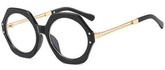 Cecily Gradient Fashion Irregular Round Glasses Frame Round Frames Southood C8 black clear 